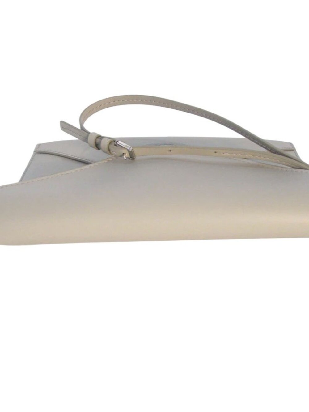 LAFAYETTE 148 New York Taupe Leather Envelope Clutch Wristlet - Made in ITALY - Picture 4 of 6